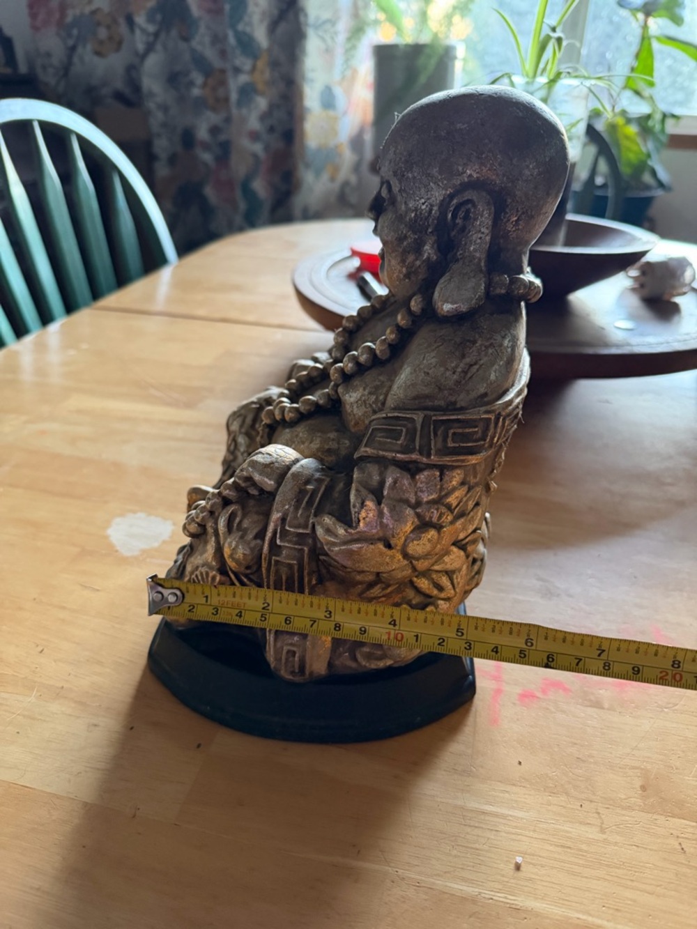 Vintage Gold-Toned resin Laughing Buddha Statue - Picture 7 of 7